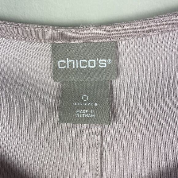 Chicos Womens Sz 0 / Small Pullover Top Dolman Sleeve Pink Mauve Modest Classic - Picture 5 of 7